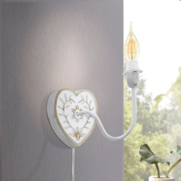 Eglo 33004 - Nástěnná lampa 1xE14/40W/230V bílá/patina