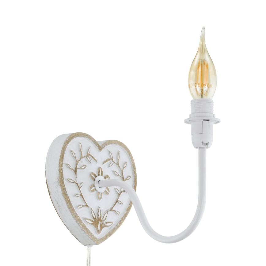 Eglo 33004 - Nástěnná lampa 1xE14/40W/230V bílá/patina