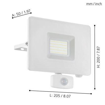 Eglo - LED reflektor se senzorem LED/50W/230V IP44