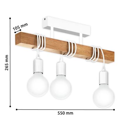 Eglo - Lustr přisazený 3xE27/60W/230V