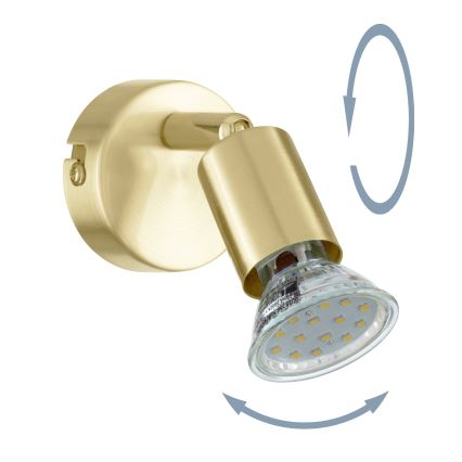 Eglo - LED Nástěnné bodové svítidlo 1xGU10/2,8W/230V 3000K zlatá