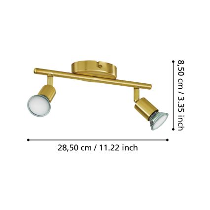 Eglo - LED Bodové svítidlo 2xGU10/2,8W/230V 3000K zlatá