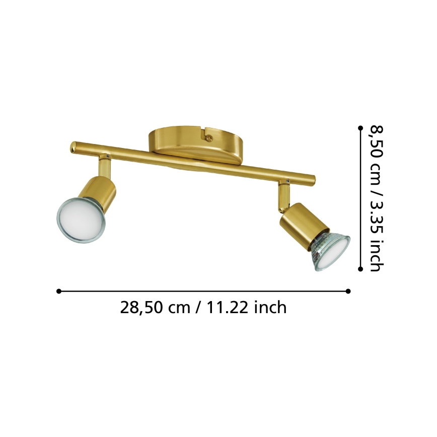 Eglo - LED Bodové svítidlo 2xGU10/2,8W/230V 3000K zlatá