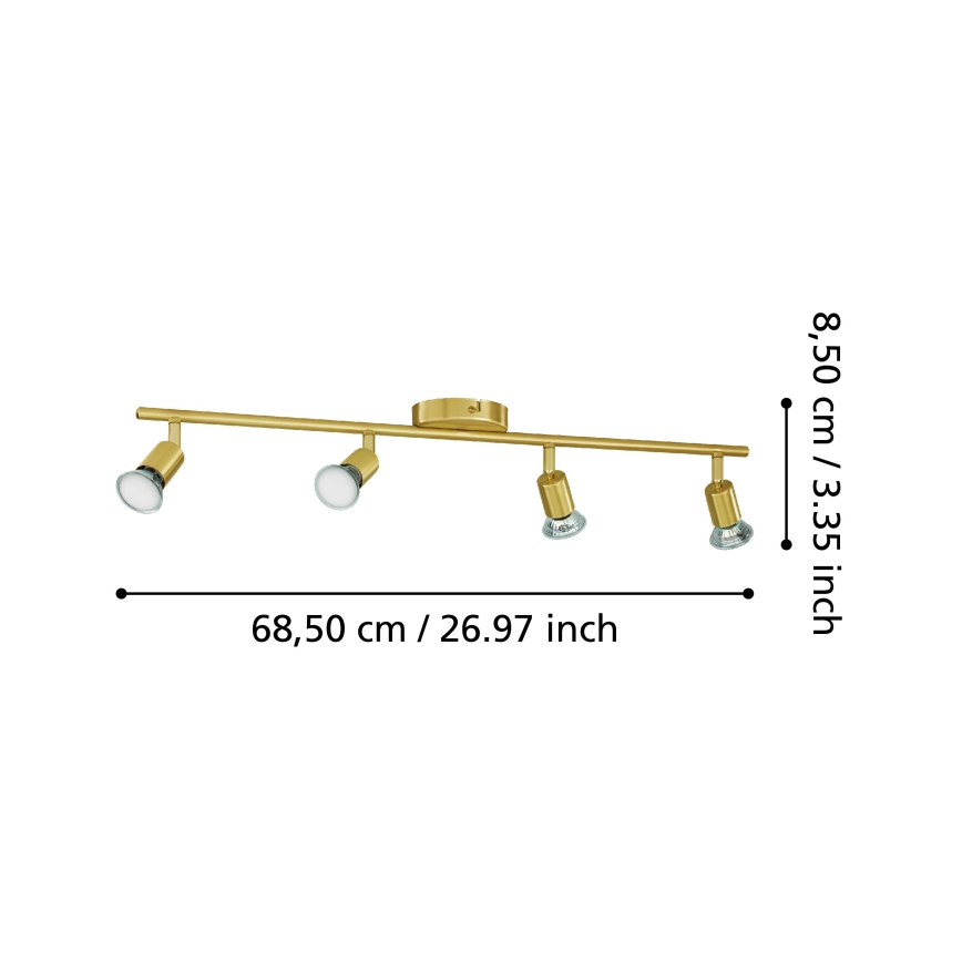 Eglo - LED Bodové svítidlo 4xGU10/2,8W/230V 3000K zlatá
