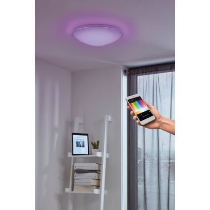 Eglo 33219 - LED RGBW Stmívatelné stropní svítidlo GIRON-C LED/17W/230V pr. 30 cm bílá