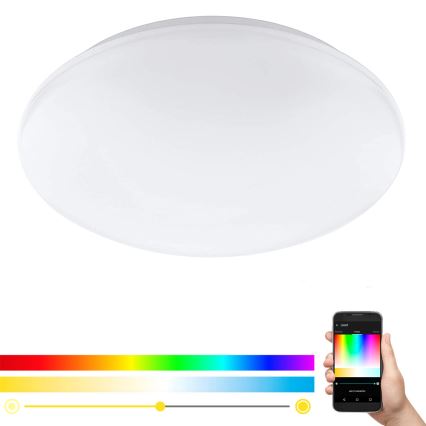 Eglo 33219 - LED RGBW Stmívatelné stropní svítidlo GIRON-C LED/17W/230V pr. 30 cm bílá