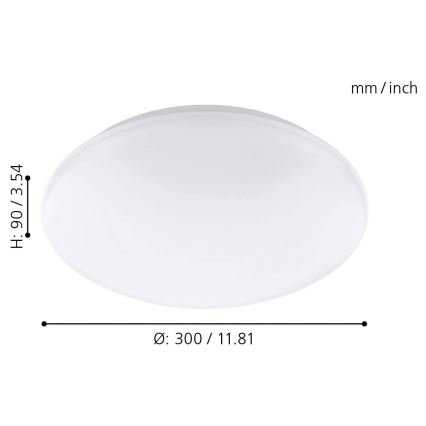 Eglo 33219 - LED RGBW Stmívatelné stropní svítidlo GIRON-C LED/17W/230V pr. 30 cm bílá