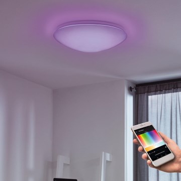 Eglo 33219 - LED RGBW Stmívatelné stropní svítidlo GIRON-C LED/17W/230V pr. 30 cm bílá
