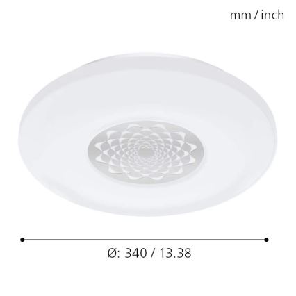 Eglo 33248 - LED RGBW Stmívatelné stropní svítidlo CAPASSO-C LED/17W/230V 2700-6500K pr. 34 cm