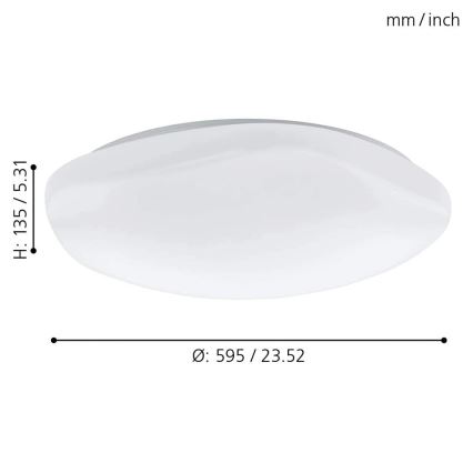 Eglo 33272 - LED RGBW Stmívatelné stropní svítidlo TOTARI-C LED/34W/230V 2700-6500K bílá + dálkové ovládání