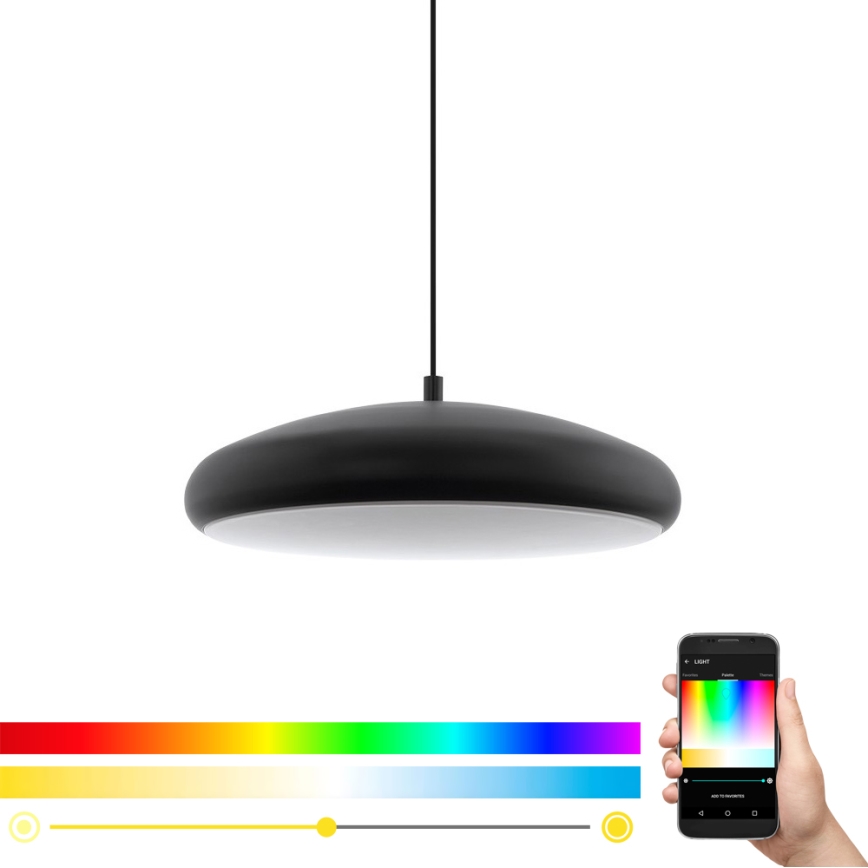 Eglo 33328 - LED RGBW Stmívatelný lustr na lanku RIODEVA-C LED/27W/230V 2700-6500K černá