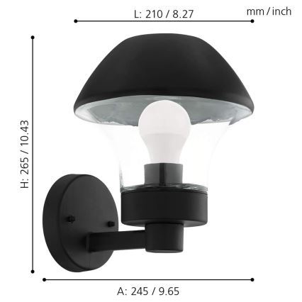 Eglo 33567 - LED Stmívatelné venkovní nástěnné svítidlo VERLUCCA-C 1xE27/9W/230V IP44