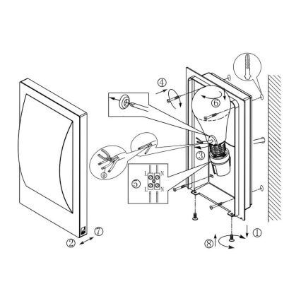 Eglo 33569 - LED Venkovní nástěnné svítidlo VERRES-C 1xE27/9W/230V IP44 matný chrom