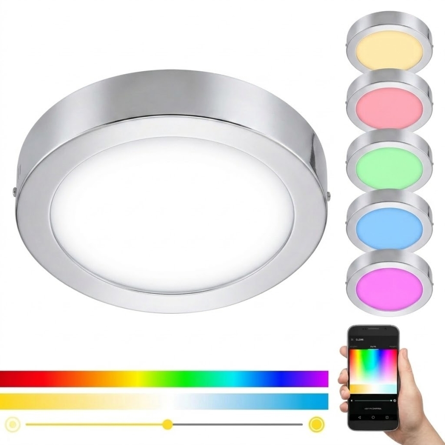Eglo 33667 - LED RGBW Stmívatelné koupelnové stropní svítidlo FUEVA-C LED21W/230V pr. 30 cm IP44