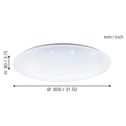 Eglo 33669 - LED RGBW Stmívatelné stropní svítidlo TOTARI-C LED/43W/230V 2700-6500K bílá + dálkové ovládání