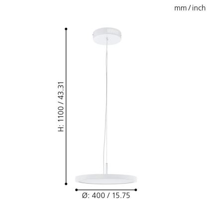 Eglo 33675 - LED RGBW Stmívatelný lustr na lanku CERIGNOLA-C LED/21W/230V 2700-6500K + dálkové ovládání