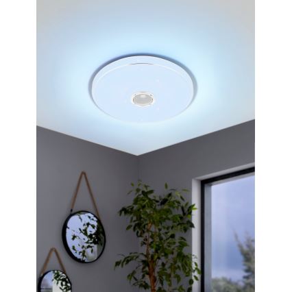Eglo - LED RGBW Stmívatelné koupelnové stropní svítidlo s reproduktorem LED/19W/230V 3000-6500K IP44 pr. 39 cm bílá + dálkové ovládání