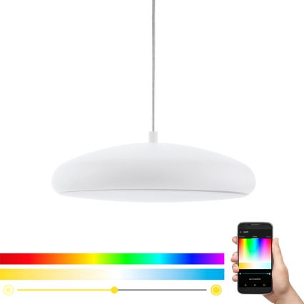 Eglo 33765 - LED RGBW Stmívatelný lustr na lanku RIODEVA-C LED/27W/230V 2700-6500K bílá