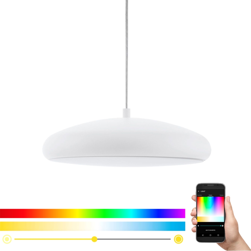Eglo 33765 - LED RGBW Stmívatelný lustr na lanku RIODEVA-C LED/27W/230V 2700-6500K bílá