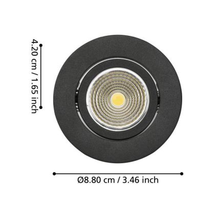 Eglo - LED Stmívatelné podhledové svítidlo LED/6W/230V černá