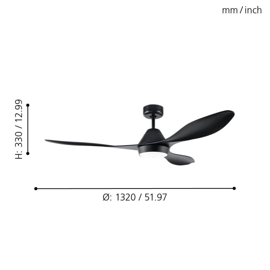 Eglo - LED Stropní ventilátor LED/18W/230V + dálkové ovládání