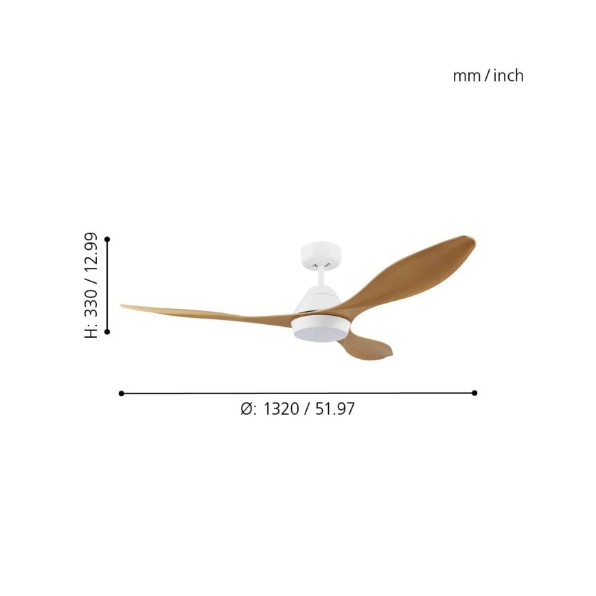 Eglo - LED Stropní ventilátor LED/18W/230V + dálkové ovládání