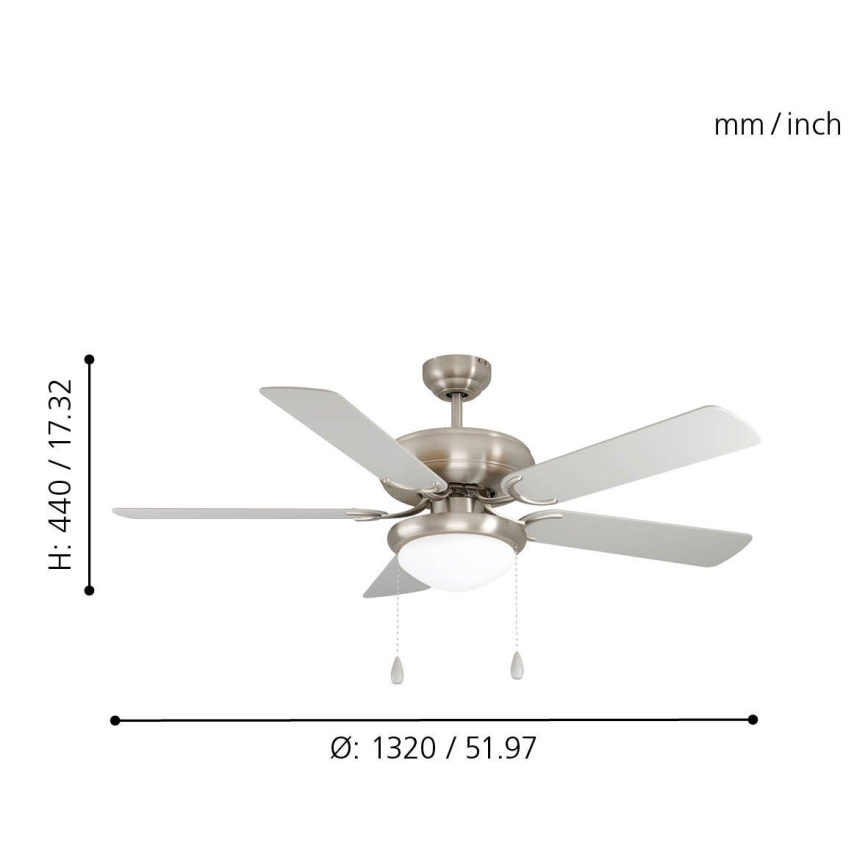 Eglo - Stropní ventilátor 2xE27/40W/230V