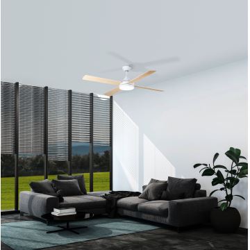 Eglo - LED Stmívatelný stropní ventilátor LED/20W/230V + dálkové ovládání bílá