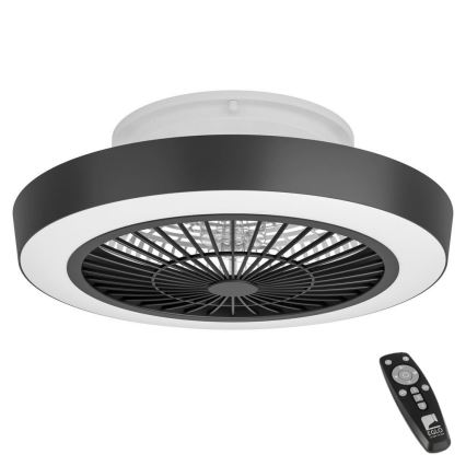 Eglo - LED Stmívatelný stropní ventilátor LED/37,8W/230V černá + dálkové ovládání