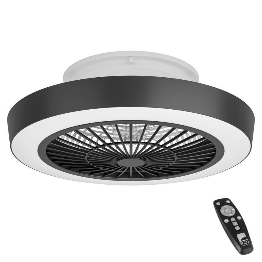 Eglo - LED Stmívatelný stropní ventilátor LED/37,8W/230V černá + dálkové ovládání