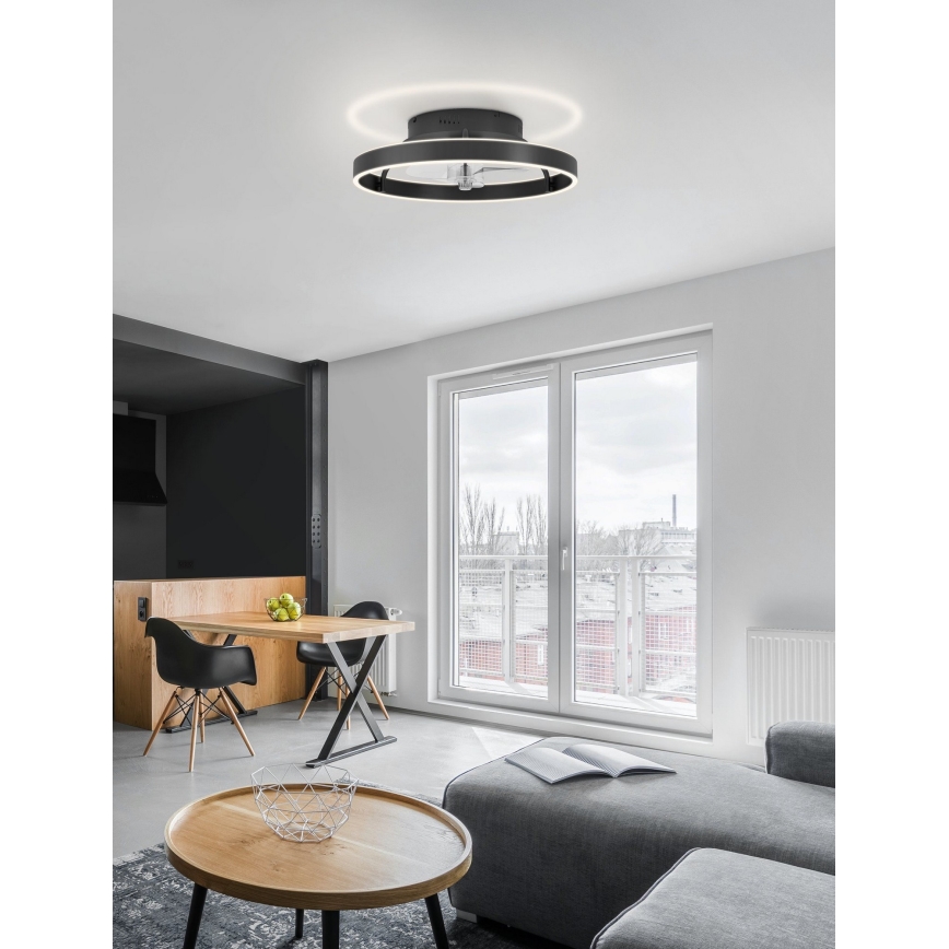 Eglo - LED Stmívatelný stropní ventilátor LED/35,6W/230V černá + dálkové ovládání