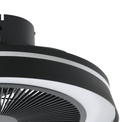 Eglo - LED RGBW Stmívatelný stropní ventilátor 3xLED/8,5W/230V+LED/6W 2700-6500K pr. 48 cm černá + dálkové ovládání