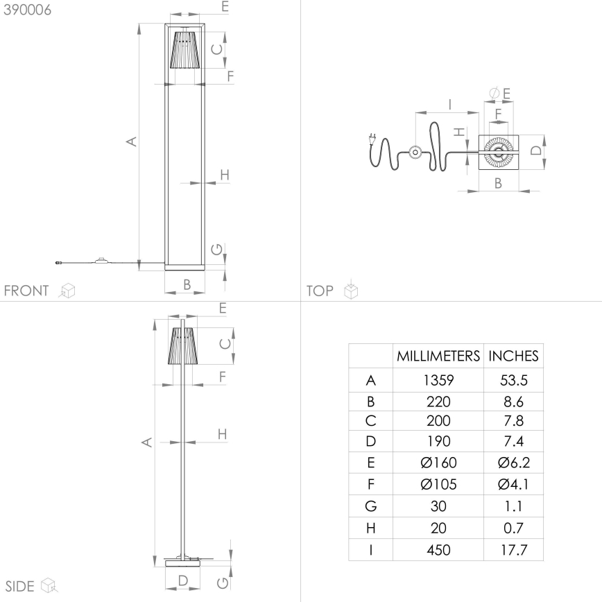 Eglo - Stojací lampa 1xE27/40W/230V černá