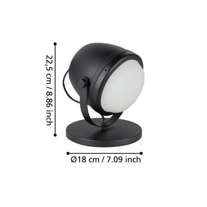 Eglo - Stolní lampa 1xE27/28W/230V černá
