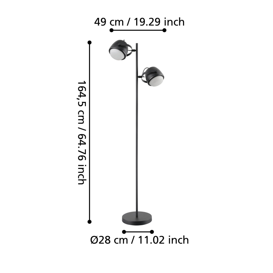 Eglo - Stojací lampa 2xE27/28W/230V černá