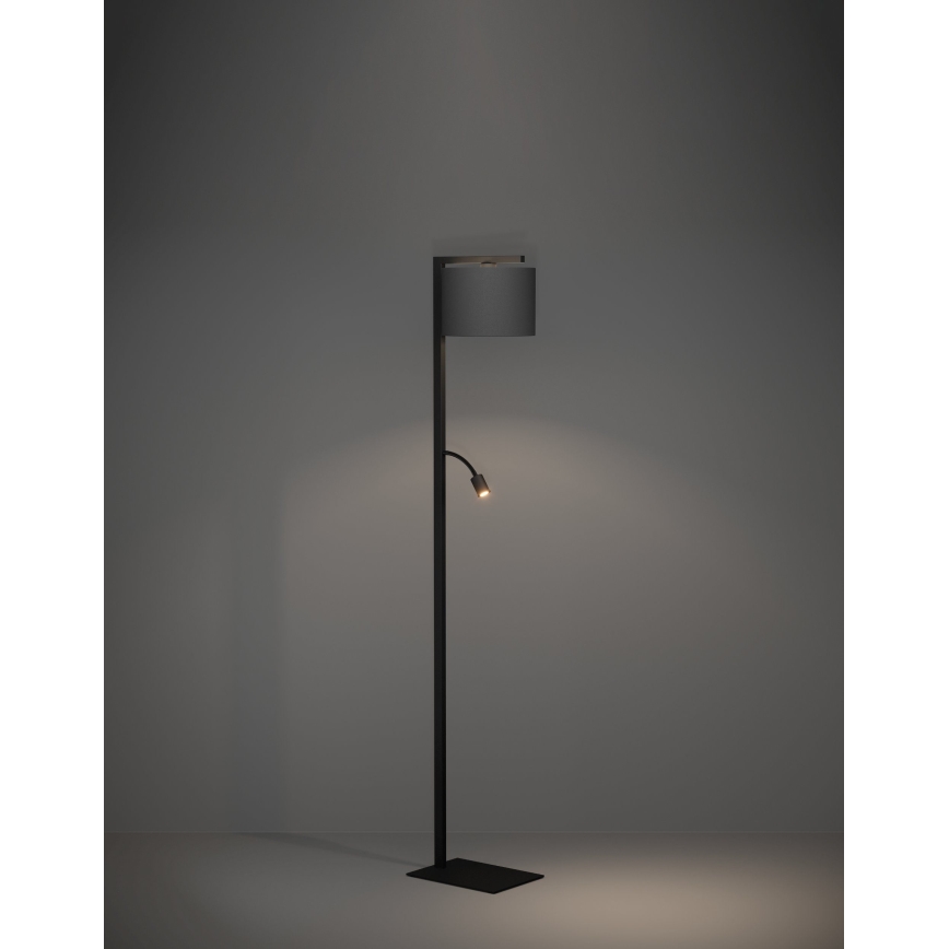 Eglo - LED Stojací lampa 1xE27/40W/230V + LED/3,8W 3000K černá