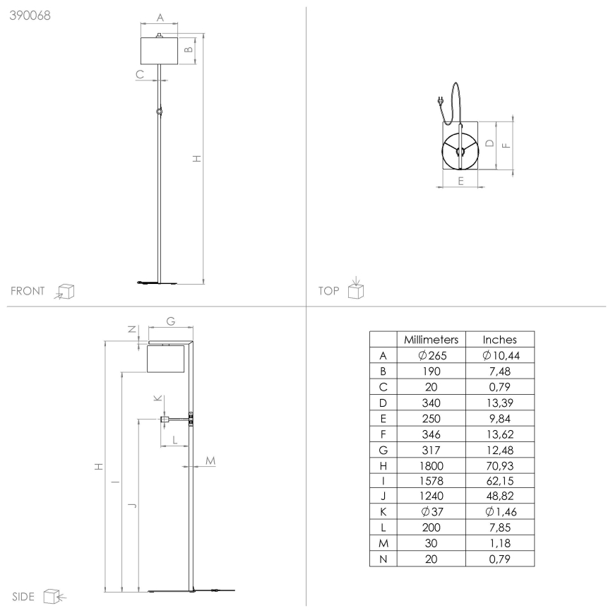 Eglo - LED Stojací lampa 1xE27/40W/230V + LED/3,8W 3000K černá