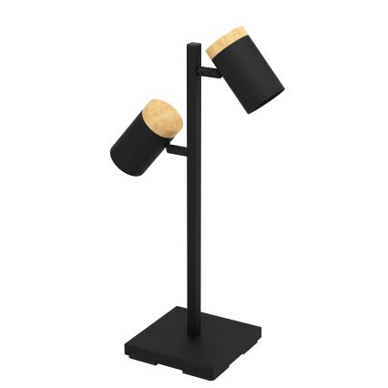 Eglo - LED Stolní lampa 2xGU10/4,5W/230V 3000K černá/hnědá