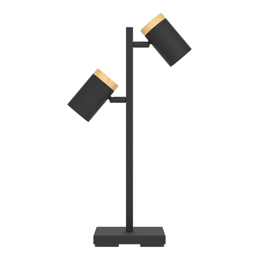 Eglo - LED Stolní lampa 2xGU10/4,5W/230V 3000K černá/hnědá