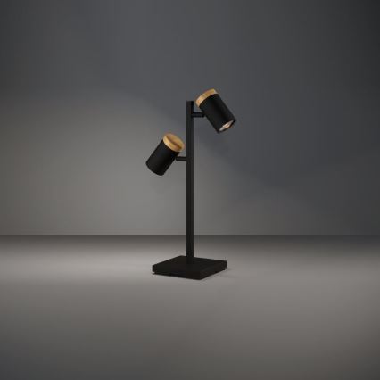 Eglo - LED Stolní lampa 2xGU10/4,5W/230V 3000K černá/hnědá