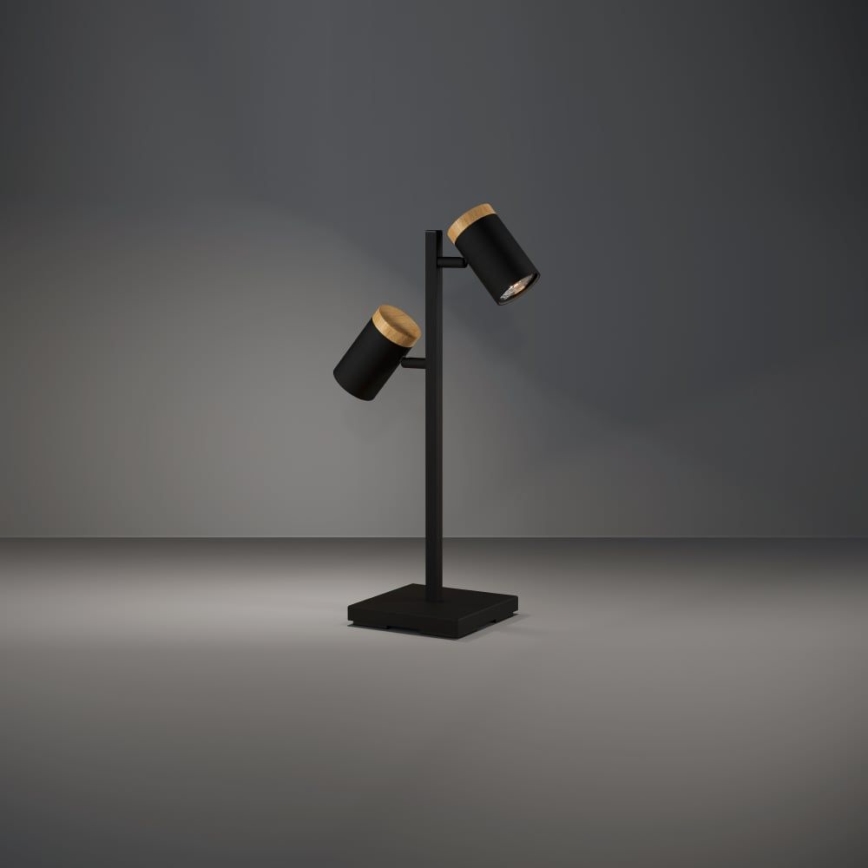 Eglo - LED Stolní lampa 2xGU10/4,5W/230V 3000K černá/hnědá
