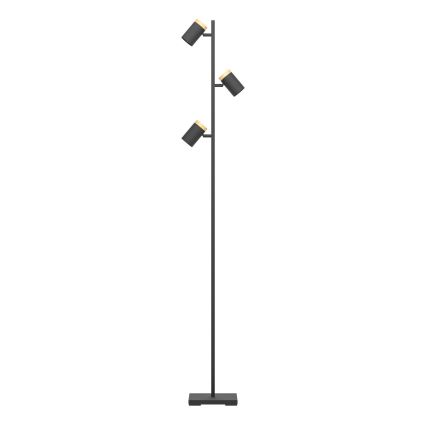 Eglo - LED Stojací lampa 3xGU10/4,5W/230V 3000K černá/hnědá