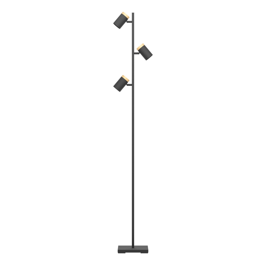 Eglo - LED Stojací lampa 3xGU10/4,5W/230V 3000K černá/hnědá