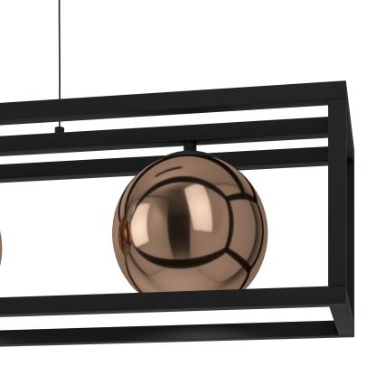 Eglo - Lustr na lanku 3xE27/40W/230V měděná/černá