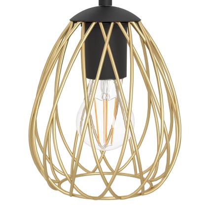 Eglo - Lustr na lanku 6xE27/40W/230V černá/zlatá