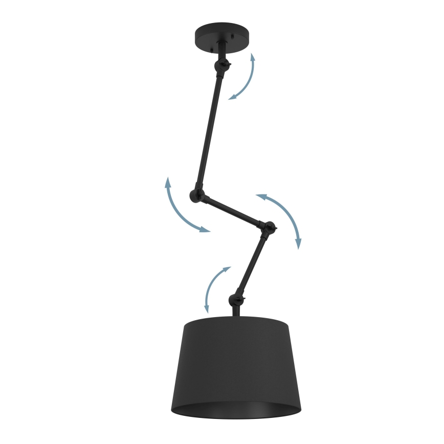 Eglo - Lustr na tyči 1xE27/40W/230V černá