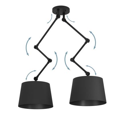 Eglo - Lustr na tyči 2xE27/40W/230V černá