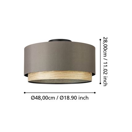 Eglo - Stropní svítidlo 1xE27/40W/230V hnědá
