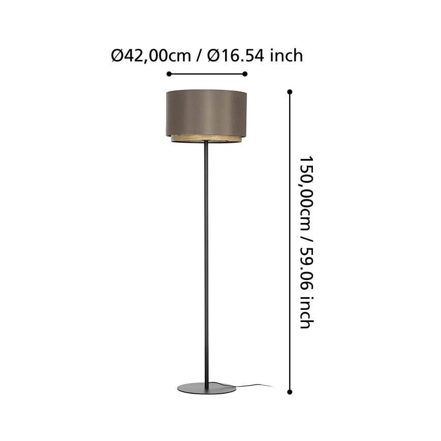 Eglo - Stojací lampa 1xE27/40W/230V hnědá
