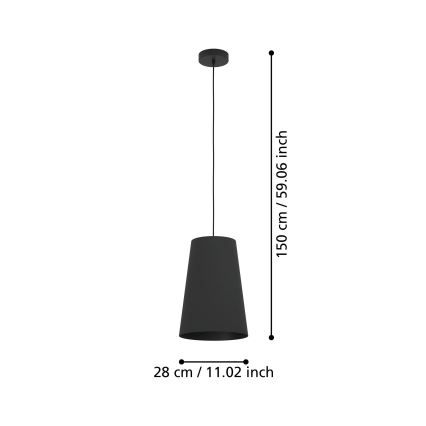 Eglo - Lustr na lanku 1xE27/40W/230V černá